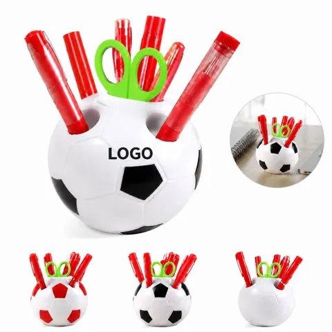 Football-Shaped Pen Holder Desk Organizer for Sporty Storage