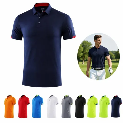 Men's Quick-Dry Contrast Trim Polo Shirt 2
