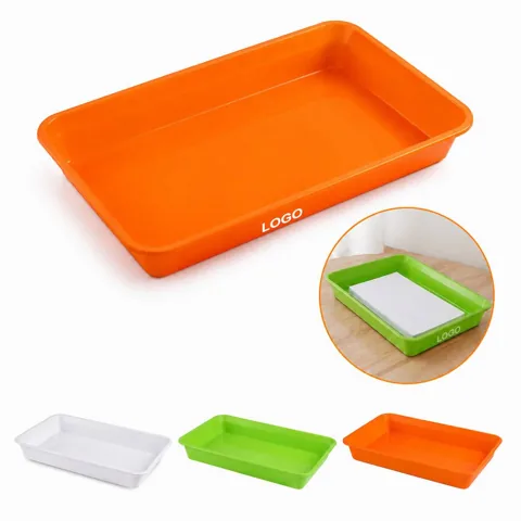 Lightweight Plastic Kitchen Tray with Raised Edges for Everyday Use