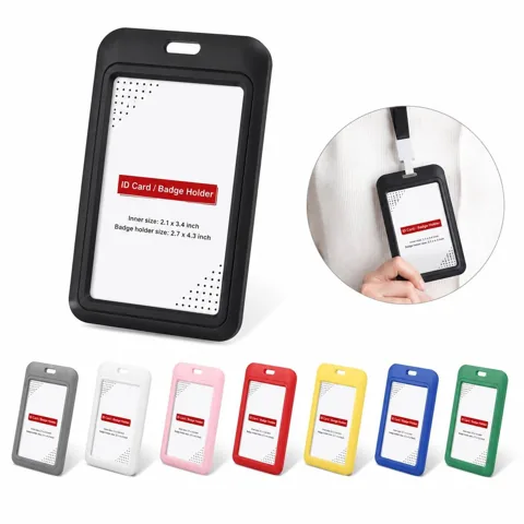 Hard Plastic Sliding ID Badge Holder for Secure Card Display 2