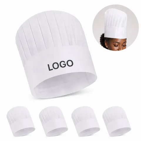 Disposable Non-Woven Chef Hats, Breathable & Adjustable for Everyday Use