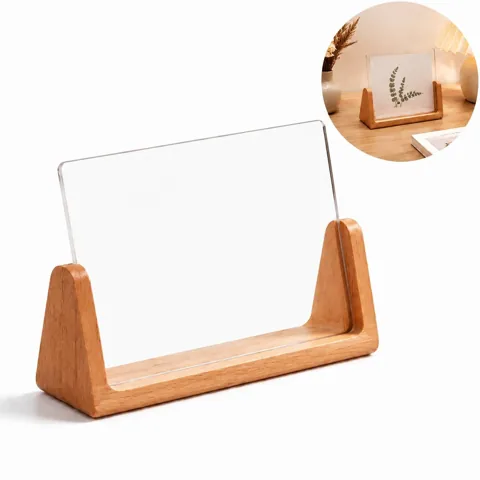 Clear Acrylic Wood Photo Frame for Wall Display 2