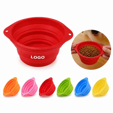 Foldable Pet Bowl with Handles for Travel, Collapsible Dog