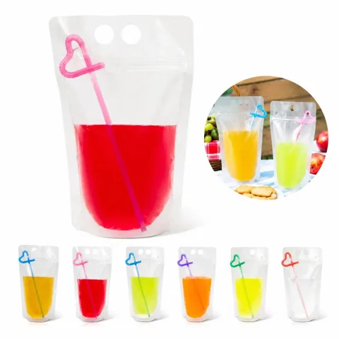 Reusable Clear Stand-Up Drink Pouches for On-the-Go 2