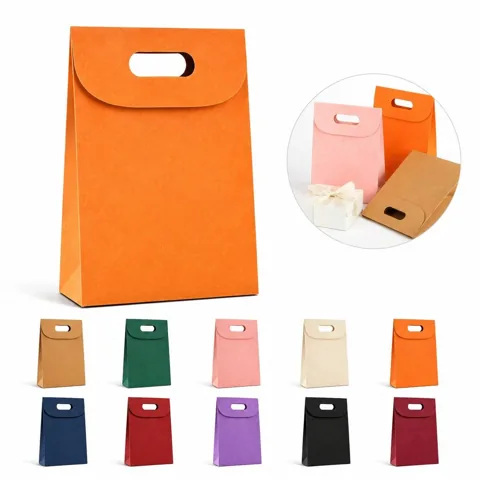 Durable Kraft Paper Gift Bag with Handles and Foldover Top 2