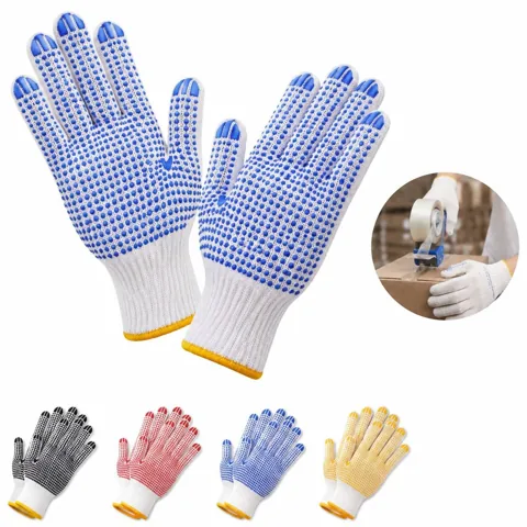 Non-Slip PVC Dot Gloves for Enhanced Grip, Bulk Pack 2