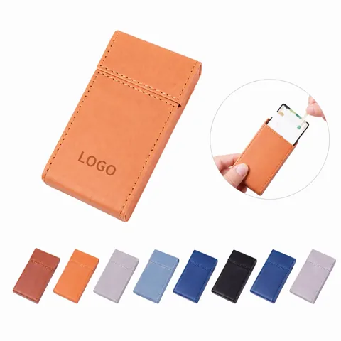 Magnetic PU Leather Cigarette Case with Zipper Closure