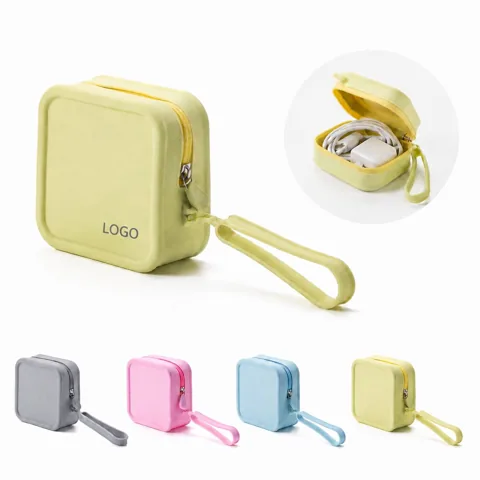 Water-Resistant Silicone Zipper Pouch for Cosmetics,