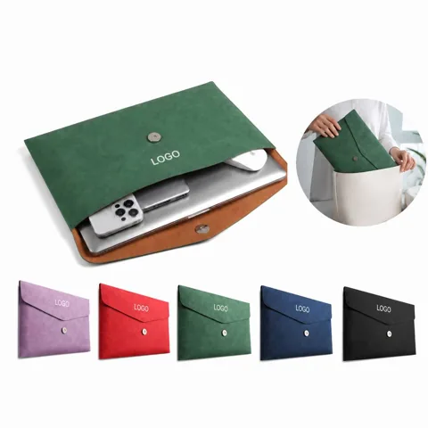 Waterproof PU Leather A4 Document Bag with Padded Laptop