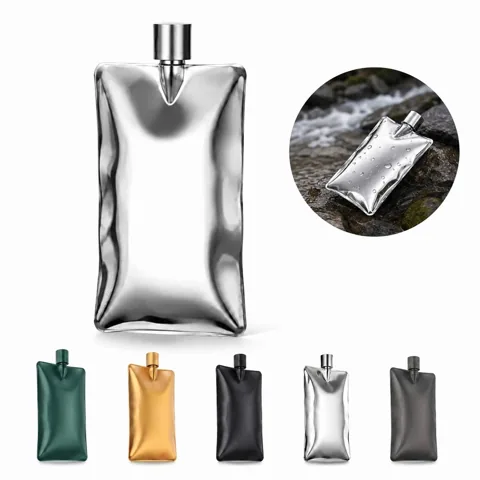 Wave-Shaped Stainless Steel Flask 6oz Portable Leak-Proof 2