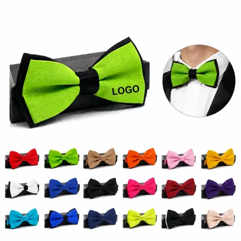 Pre-tied Satin Bowtie with Clip-On Adjustable Neckband