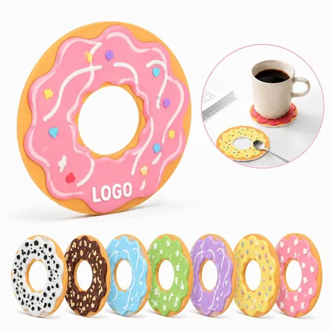 Absorbent Donut Coaster, Heat-Resistant Silicone Drinkware