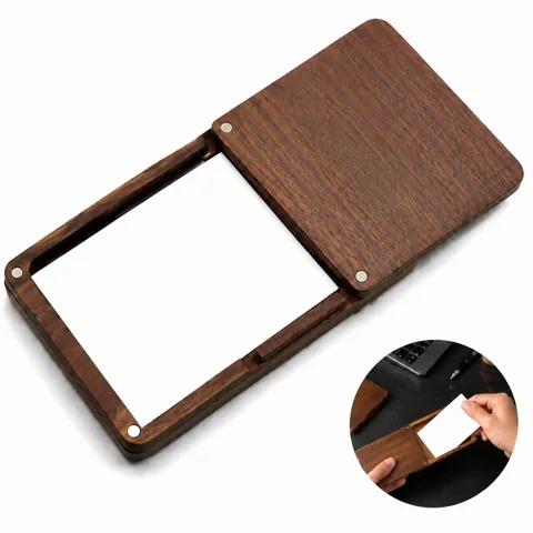 Magnetic Business Card Holder Slim Leather Wallet for Everyday Use 2