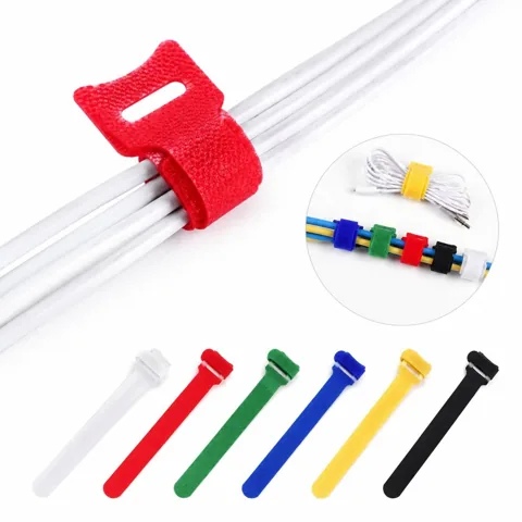 Self-Adhesive Nylon Hook and Loop Cable Ties, Reusable 2