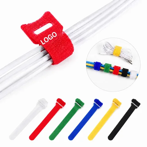 Self-Adhesive Nylon Hook and Loop Cable Ties, Reusable