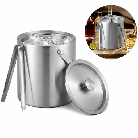 Double-Wall Vacuum Insulated Ice Bucket, 2.5L Stainless 2