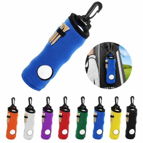 Chloroprene Rubber Golf Ball Carry Bag with Carabiner Clip 2
