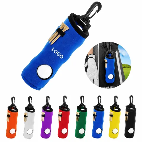 Chloroprene Rubber Golf Ball Carry Bag with Carabiner Clip