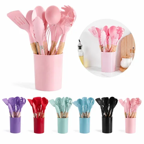 12-Piece Silicone Kitchen Utensil Set, Heat-Resistant 2