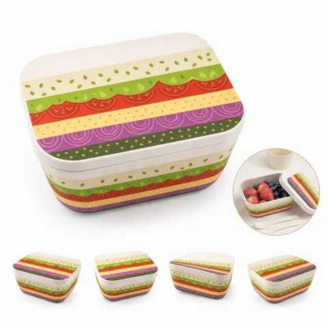 Eco-Friendly Reusable Bamboo Fiber Lunch Box with Added Functionality 2