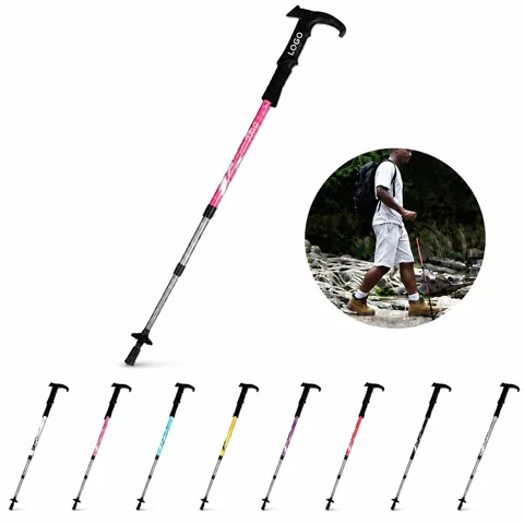 Adjustable Shock-Absorbing Trekking Pole with Carbide Tip