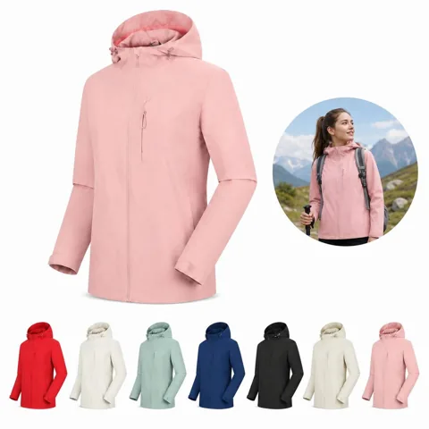 Waterproof Hooded Raincoat for Men Women - Packable 2