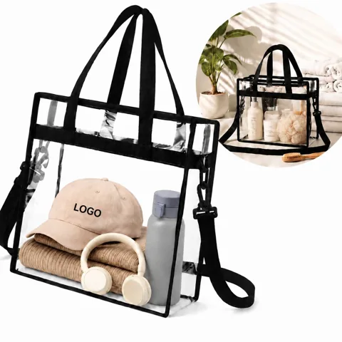 Clear Tote Bag with Adjustable Strap for Stadium Security