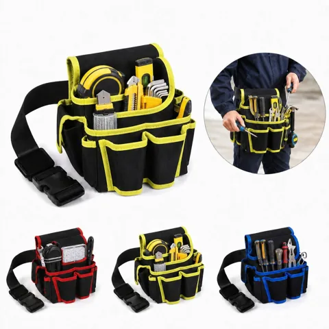 Heavy Duty Electrician Tool Waist Bag with Multiple Pockets 2