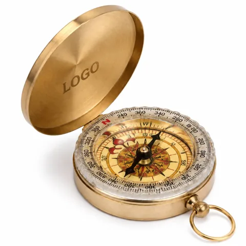Vintage Brass Glow Compass Luminous Outdoor Navigation Tool