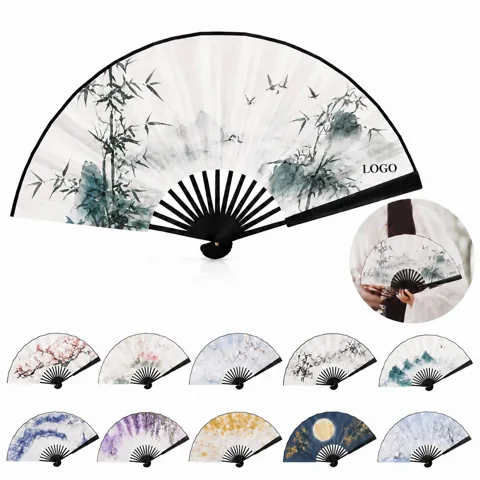Artistic Patterned Folding Fan for Portable Cooling Breeze