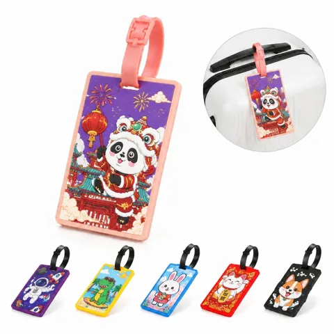 Customizable Cartoon PVC Luggage Tag with ID display panel 2