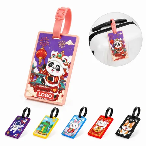 Customizable Cartoon PVC Luggage Tag with ID display panel