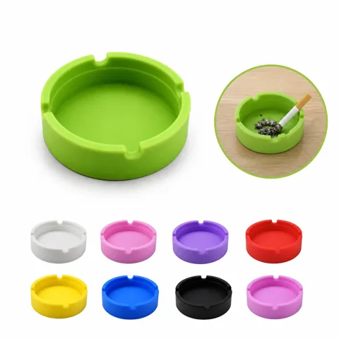 T-Slot Silicone Ashtray with Secure Lid, Portable Foldable 2