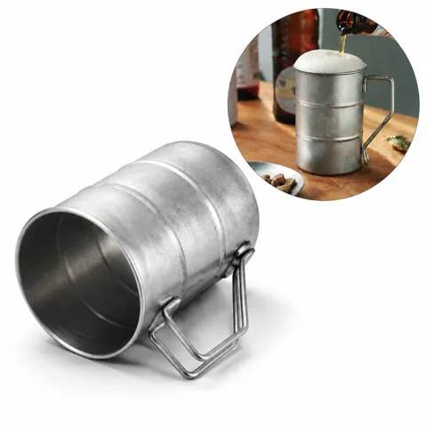 13 oz Vintage Steel Mug with Lid, Rustproof 2