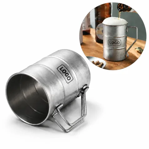 13 oz Vintage Steel Mug with Lid, Rustproof