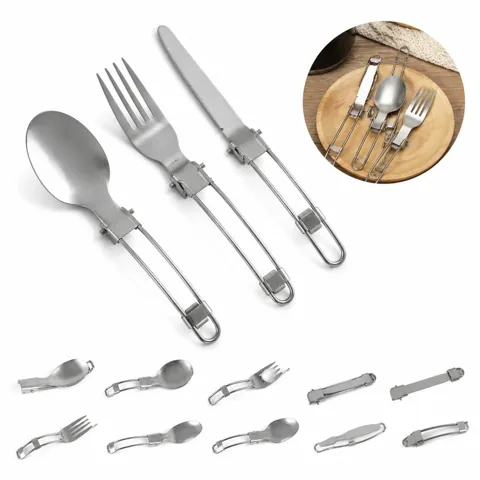 Stainless Steel Foldable Cutlery Set with Carry Bag for Everyday Use 2