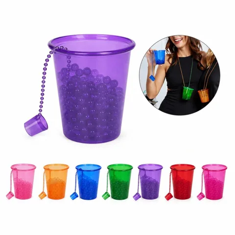 Plastic Shot Glass Necklace with Detachable Pendant for Everyday Use 2