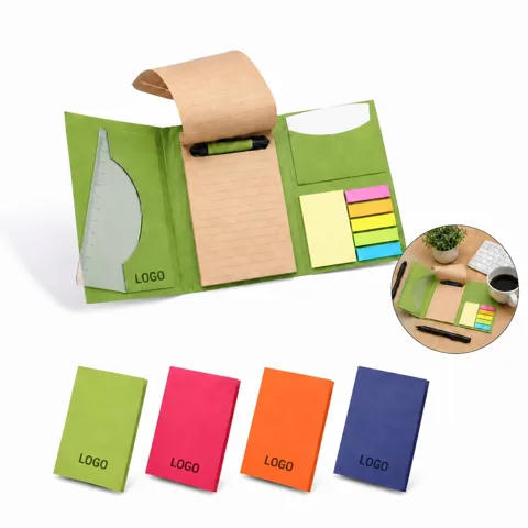 Kraft Tri-Fold Notebook Set with Pen and Tools for Writing