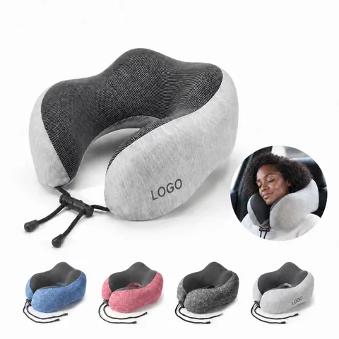Memory Foam Travel Neck Pillow with Adjustable Snap Closure