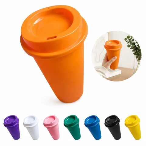 16 oz Reusable Plastic Coffee Cups with Spill-Resistant Lids 2