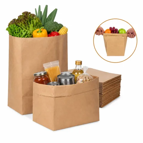 Kraft Square Bottom Food Bag for Dry Snacks & Takeaway 2