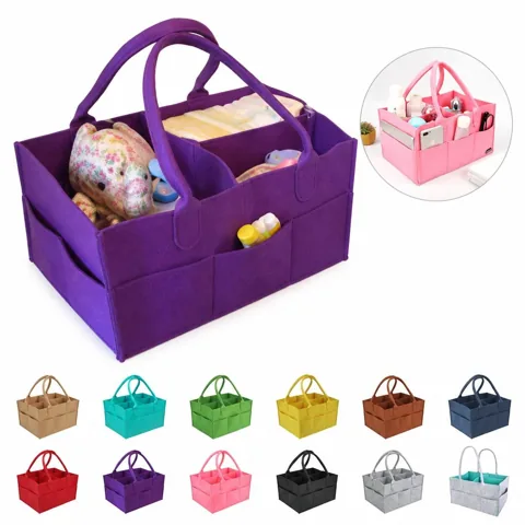 Large Portable Diaper Caddy with Multi-Compartment Storage 2