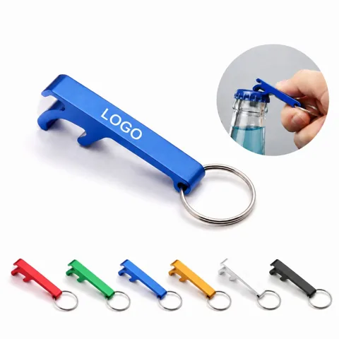 Multi-Color Bottle Opener Keychain with Durable Metal Design
