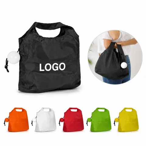 Ball Shape Foldable Grocery Shopping Bag with Secure Closure