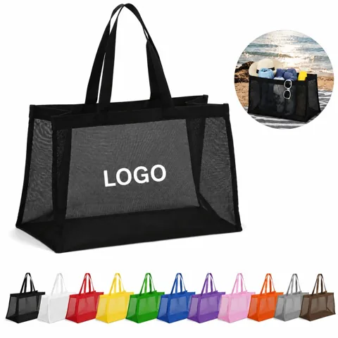 Nylon Mesh Tote Bag with Reinforced Handles, Lightweight