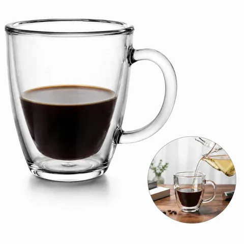11 oz Clear Double-Wall PC Coffee Mug, Insulated 2