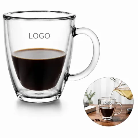 11 oz Clear Double-Wall PC Coffee Mug, Insulated