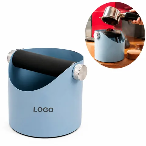 Compact Splatter-Free Coffee Grounds Knock Box with Lid