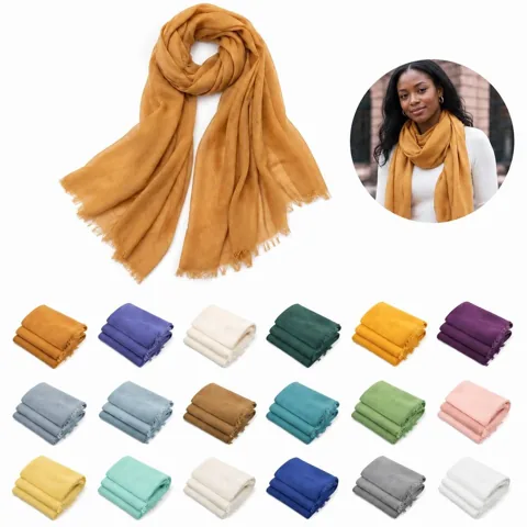 Multifunctional Cotton-Linen Scarf, Breathable & 2