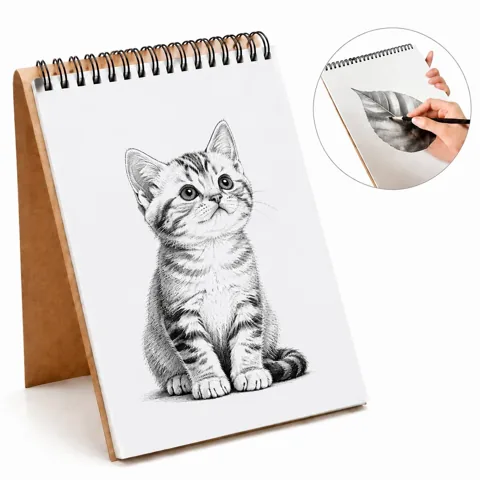 Top Coil A4 Sketch Pad, Acid-Free Paper for Drawing & 2